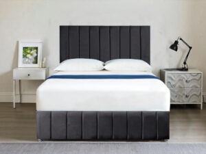 Dark Grey Divan Bed front