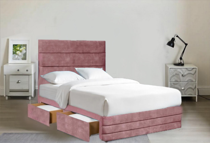 pink Velvet Divan Bed